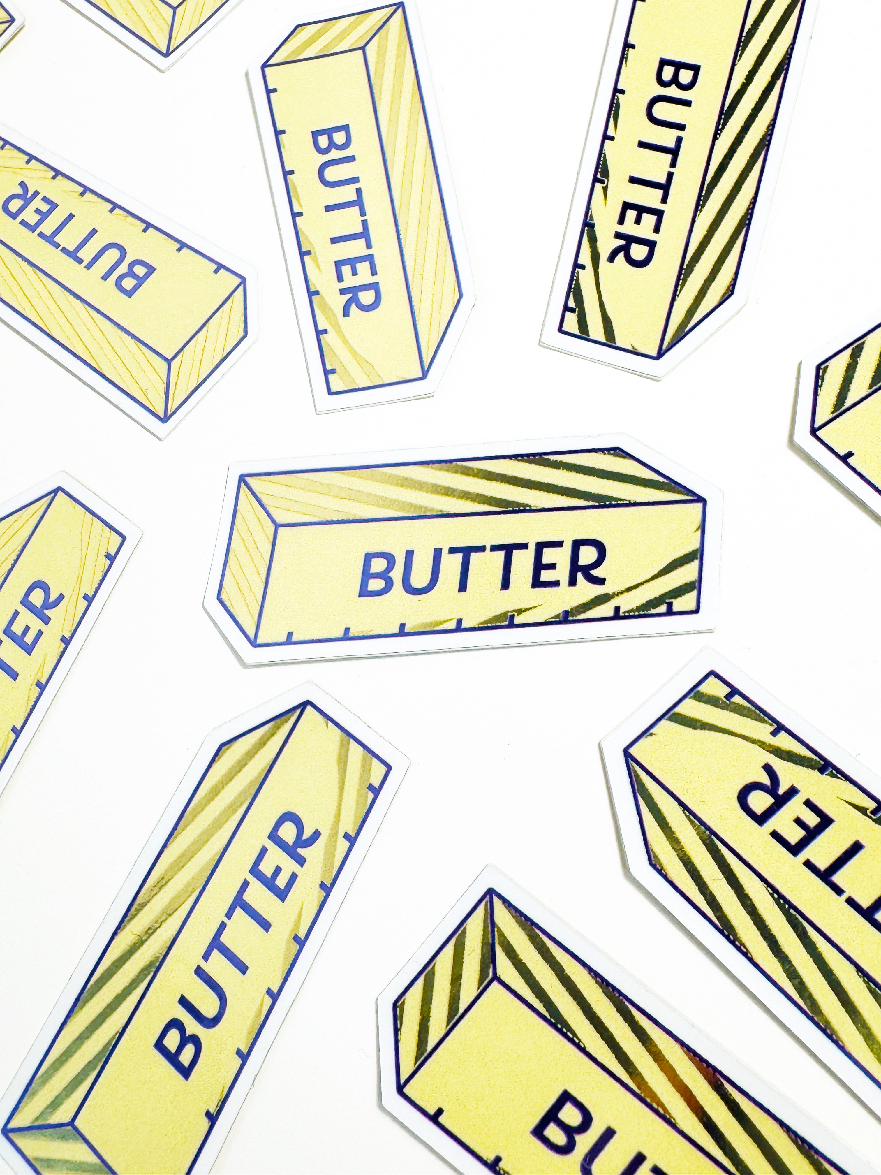 Butter Metallic Sticker 1 inch