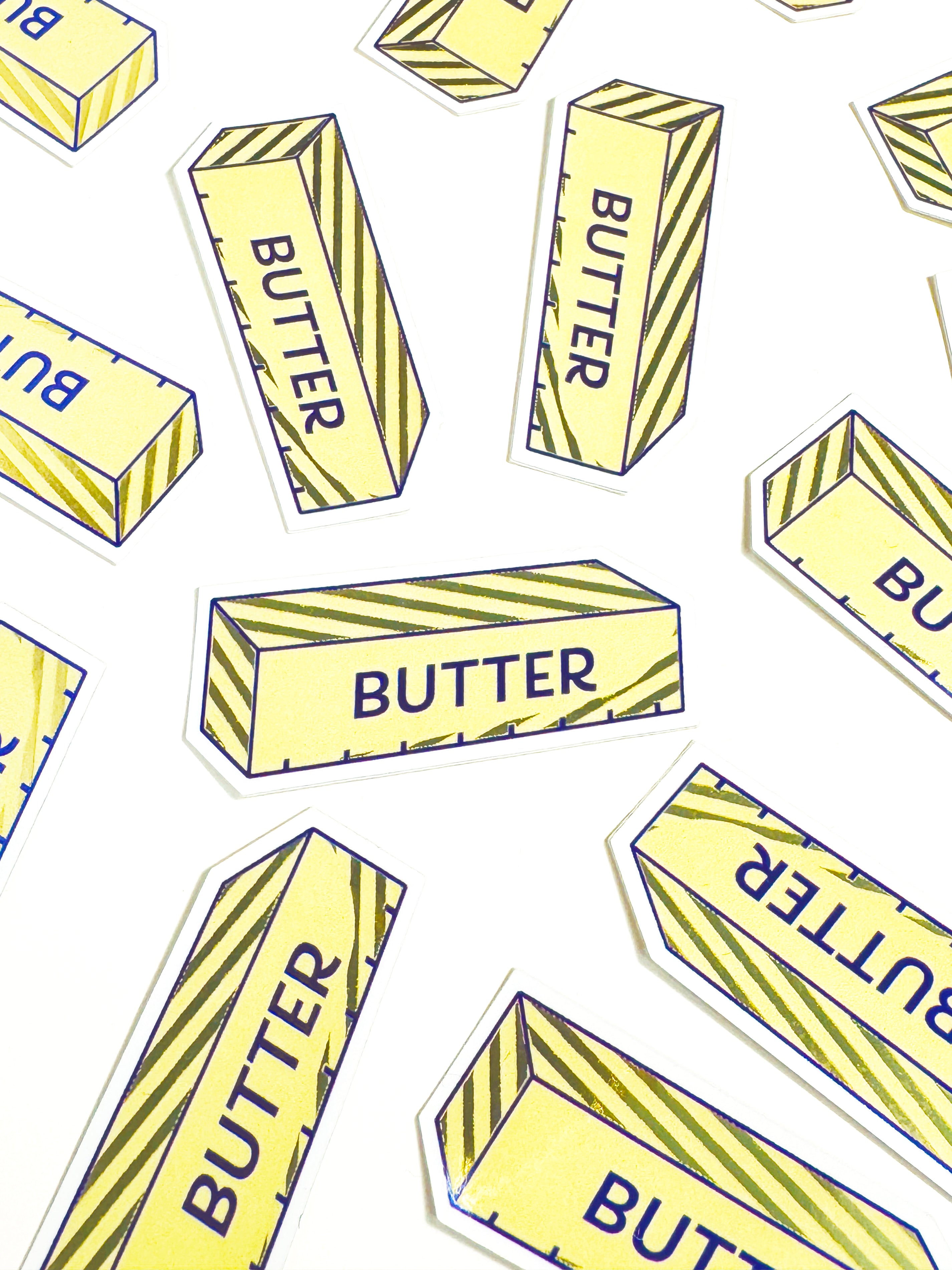 Butter Metallic Sticker 1 inch
