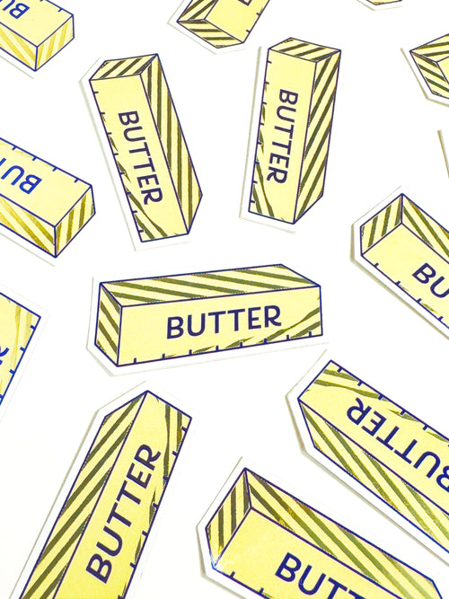 Butter Metallic Sticker 1 inch