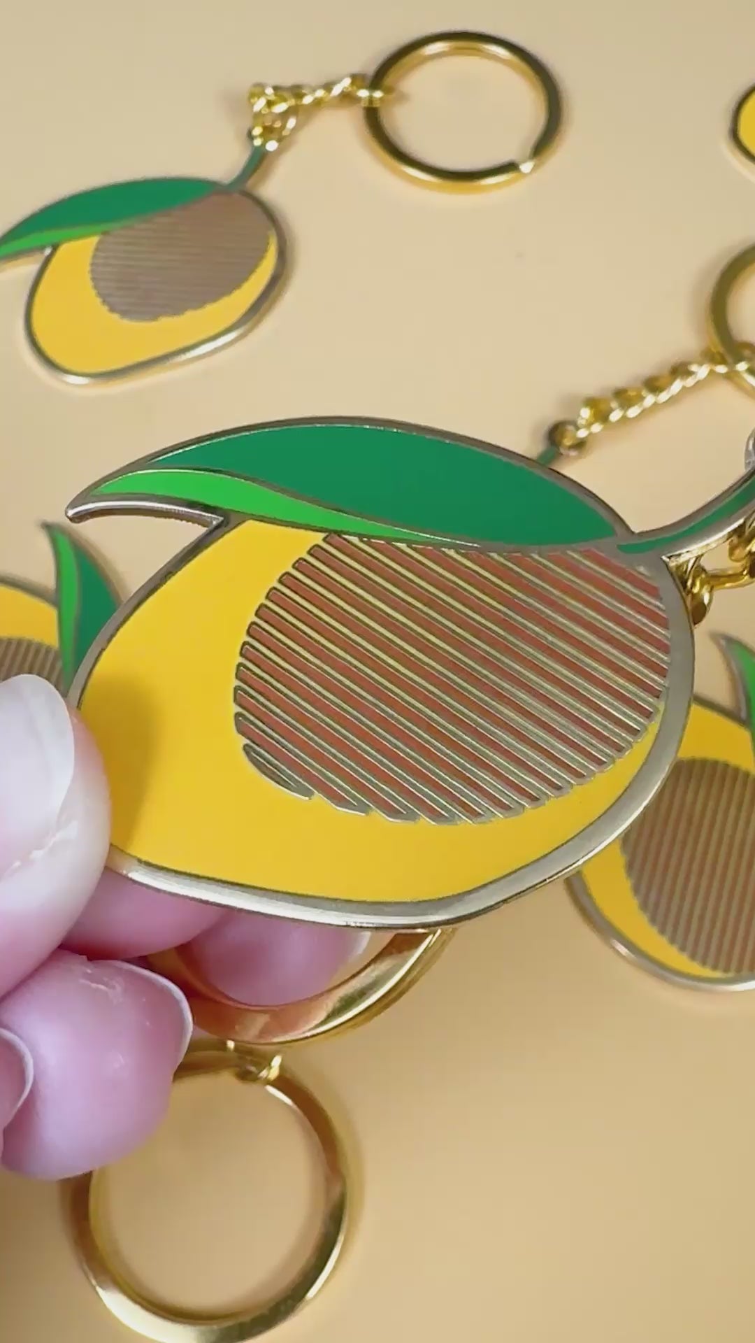 Mango Enamel Keychain